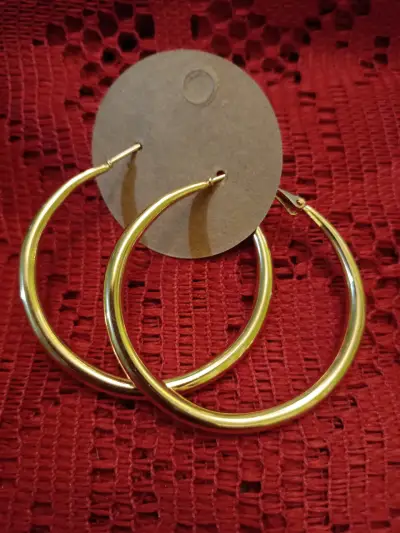 Aros grandes dorado y azul - miniatura 4