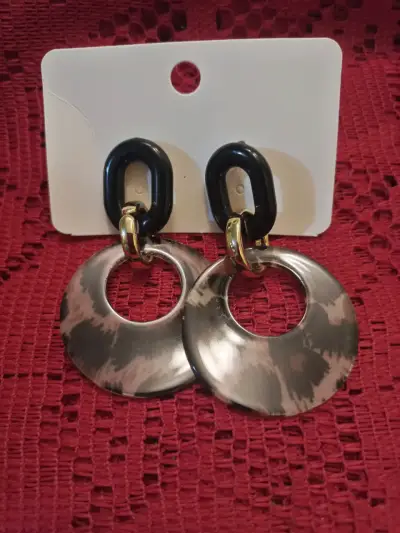 Aros grandes dorado y azul - miniatura 5
