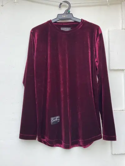 Polera de terciopelo burdeo - miniatura 1