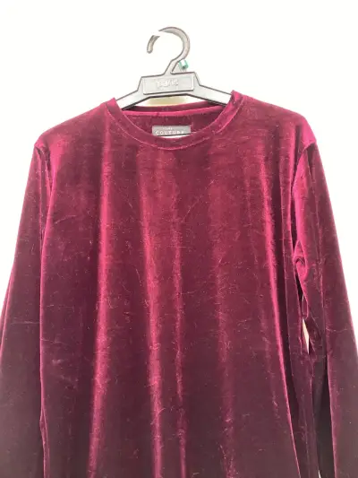 Polera de terciopelo burdeo - miniatura 2