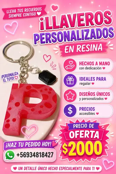 Llavero personalizado en resina - miniatura 1