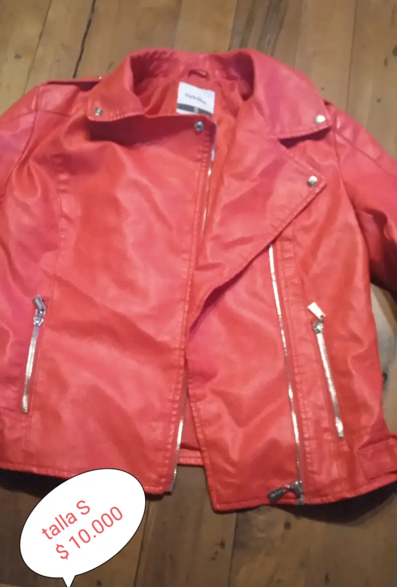 Chaqueta roja estilo biker - 1