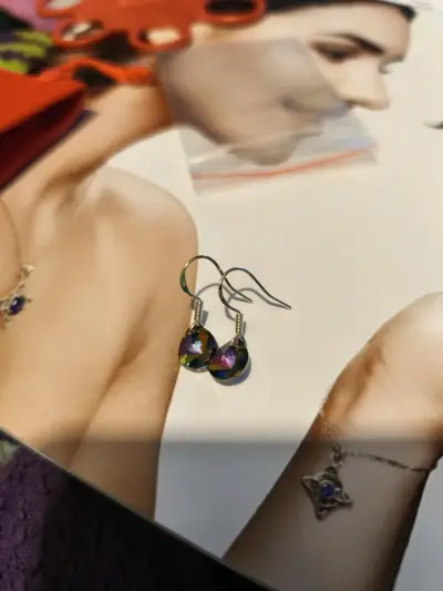 Aros de plata italiana 925 con piedra fina - miniatura 2