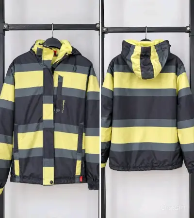 Chaqueta rayada amarilla y gris - miniatura 1