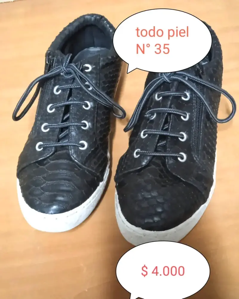 Zapatillas casuales blancas y negras - 2