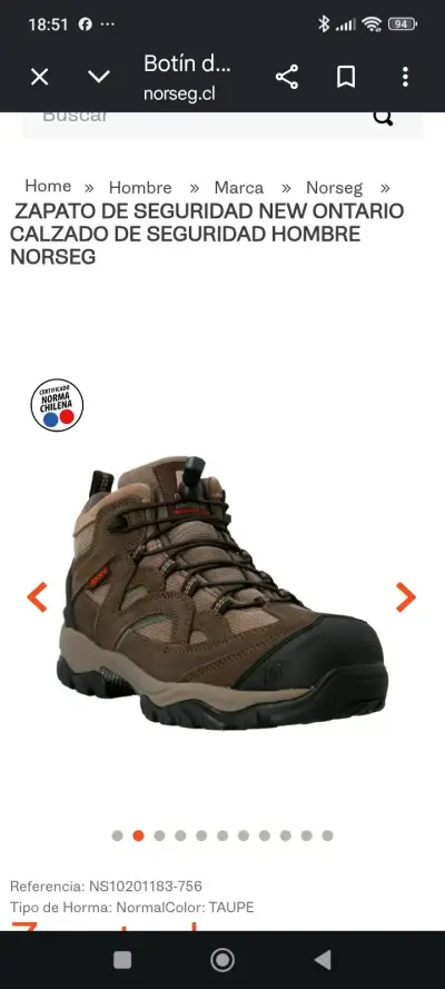 Botas de seguridad Norseg marrón - miniatura 1