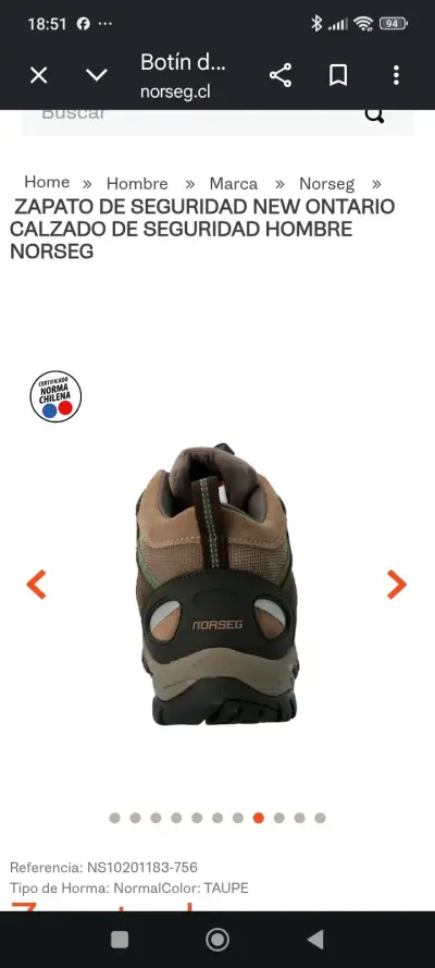 Botas de seguridad Norseg marrón - miniatura 2