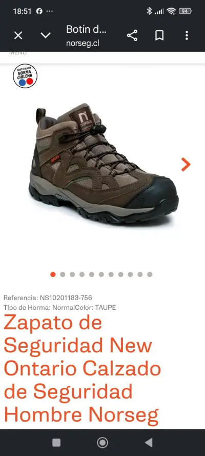 Botas de seguridad Norseg marrón - miniatura 4
