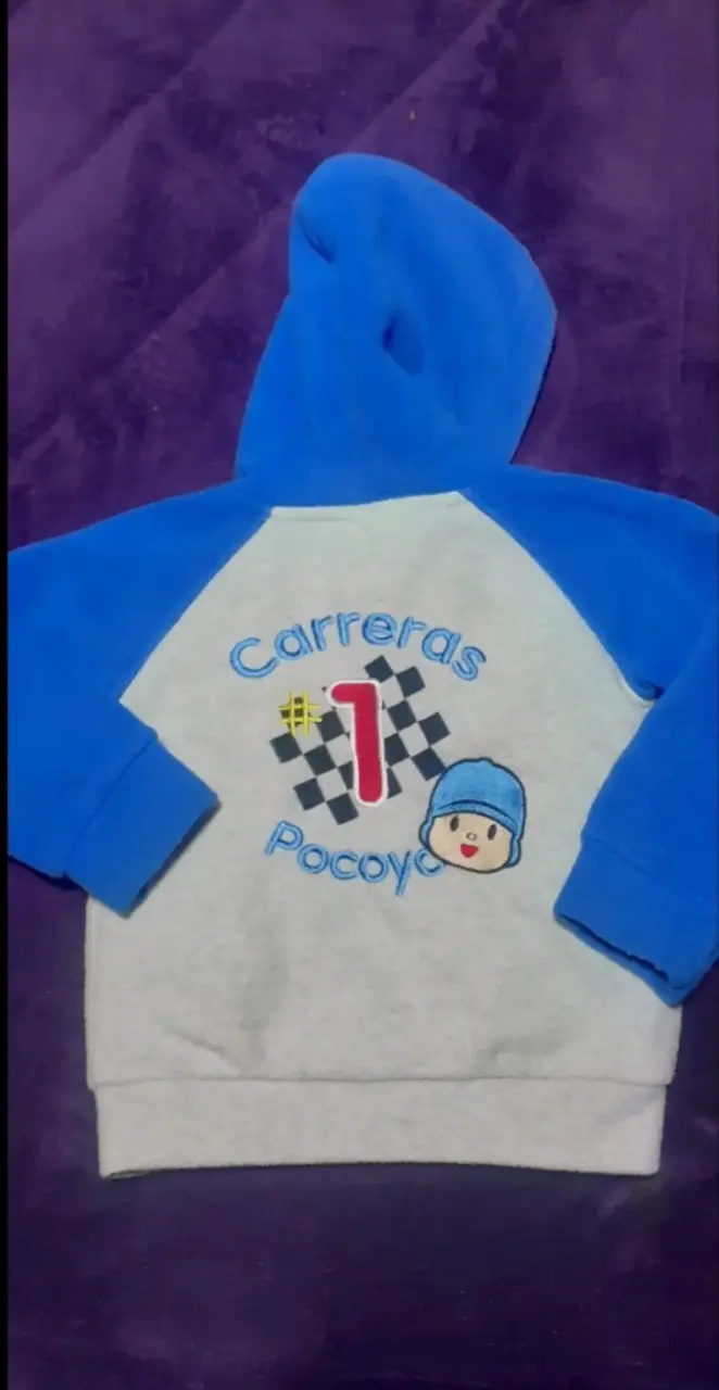Polerón infantil Pocoyó azul y gris - 1