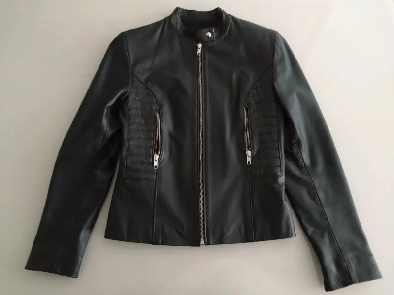 Chaqueta negra de cuero natural mujer - 2