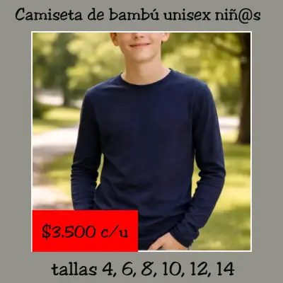 Camisetas bambú unisex azul - miniatura 1