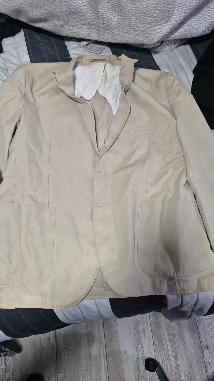 Blazer beige de algodón - 1