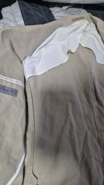 Blazer beige de algodón - miniatura 2