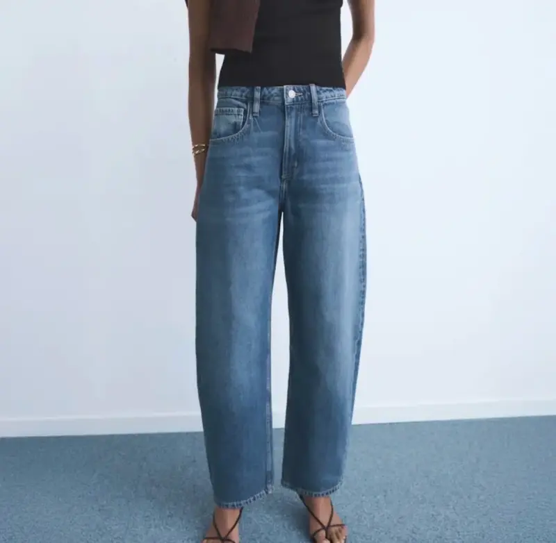 Jeans Mango balloon tiro alto - 1