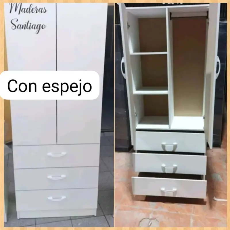 Ropero de madera con espejo - 3