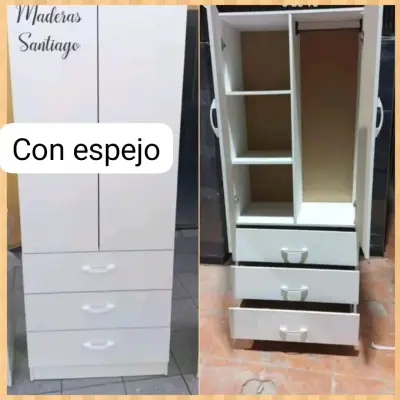 Ropero de madera con espejo - miniatura 3