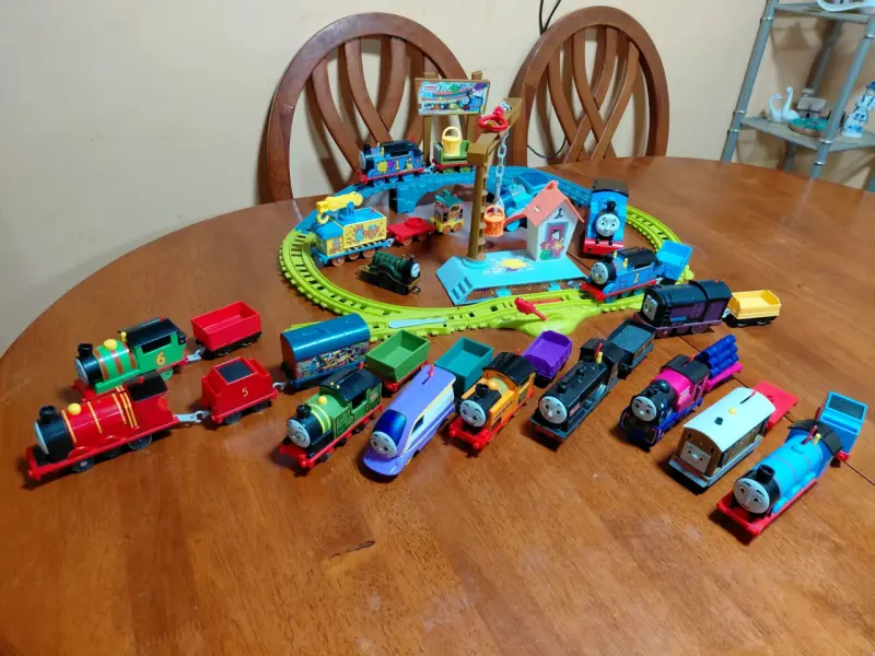 Pista de tren con locomotoras