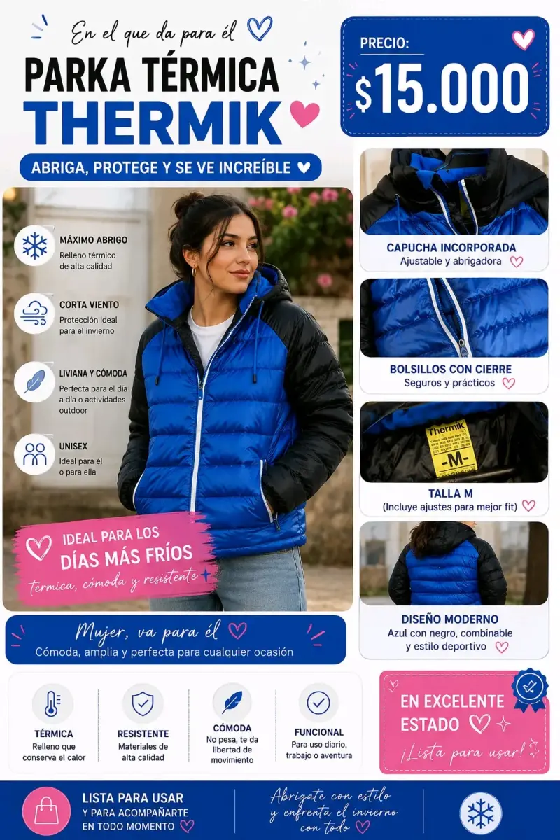 Parka Térmica Thermik Azul Talla M - 2