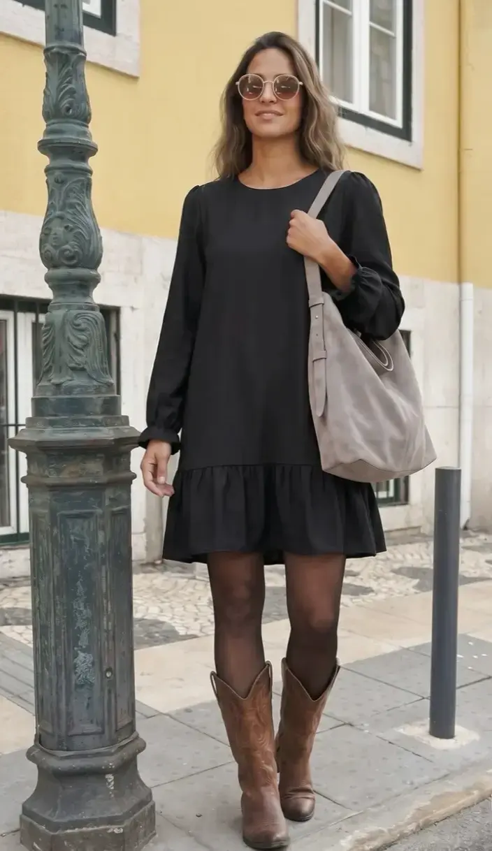 Vestido negro casual mujer - 1
