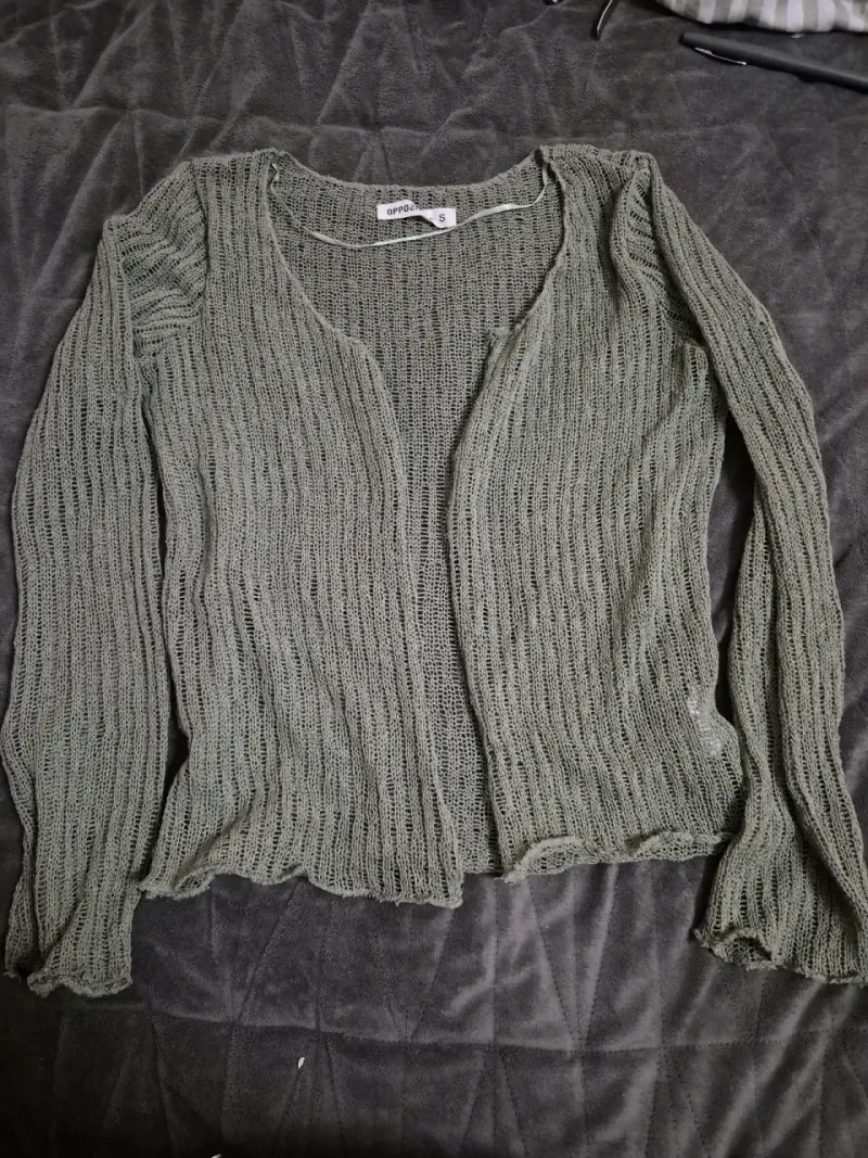 Cardigan beige tejido - 1