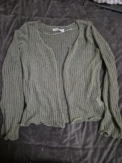 Cardigan beige tejido - miniatura 1