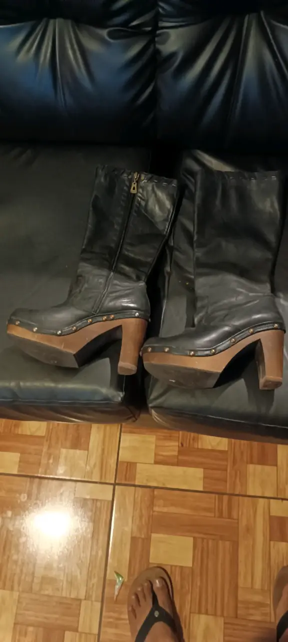 Botas de cuero negras con tacos - 2