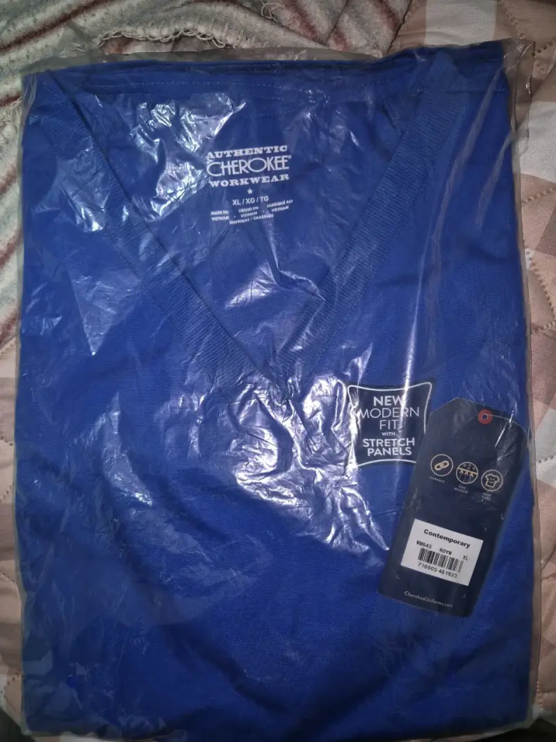Polera médica azul rey Cherokee XL - 1