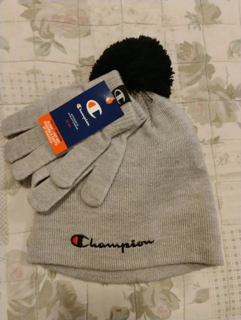 Set gorro y guantes Champion gris