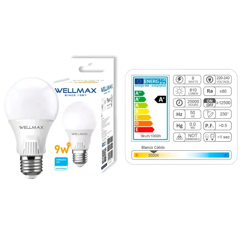 Ampolleta LED Wellmax 9W - 3