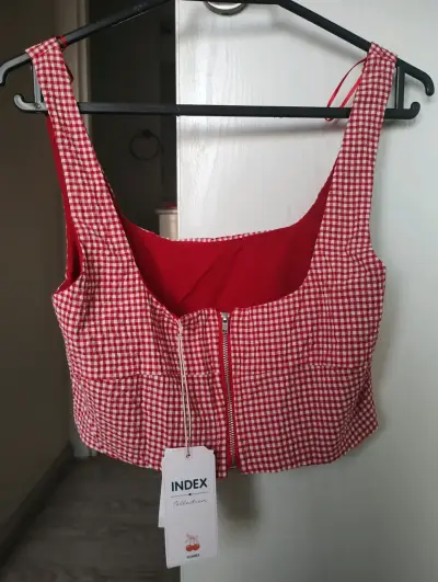 Top a cuadros rojos INDEX - miniatura 1
