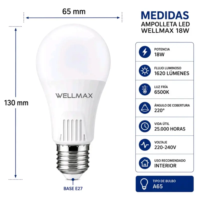 Ampolleta LED 18W Wellmax - 3