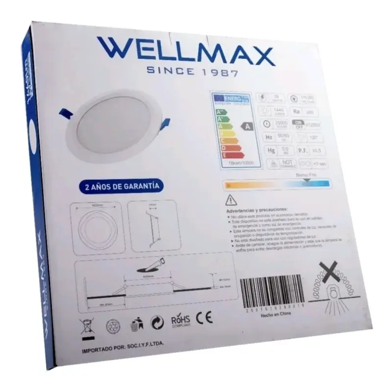 Luz LED empotrable Wellmax 18W - 4