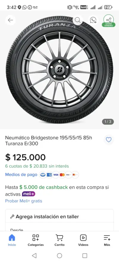 Neumático Bridgestone Turanza ER300 - miniatura 1