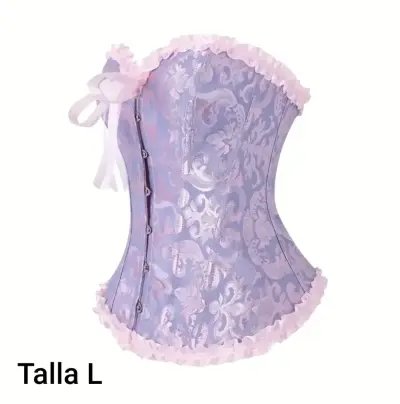 Corset morado con encaje rosa - OFERTA - miniatura 1