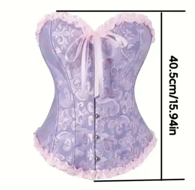 Corset morado con encaje rosa - OFERTA - miniatura 2