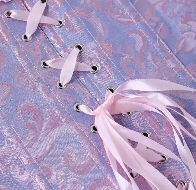 Corset morado con encaje rosa - OFERTA - 4