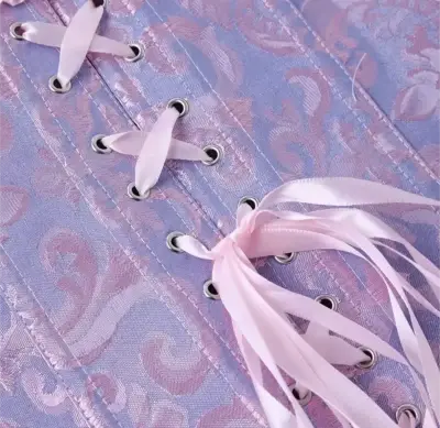 Corset morado con encaje rosa - OFERTA - miniatura 4