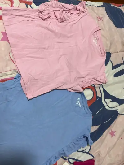 Poleras de algodón rosada y azul - miniatura 1