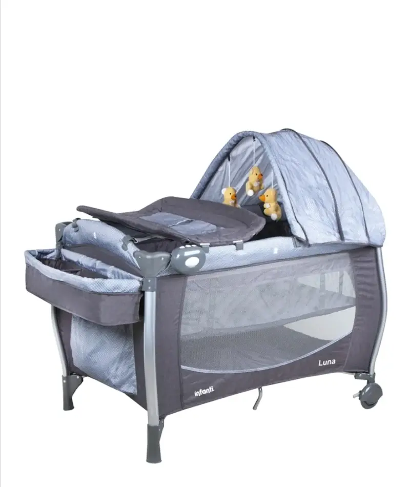 Cuna plegable Infanti gris - 1