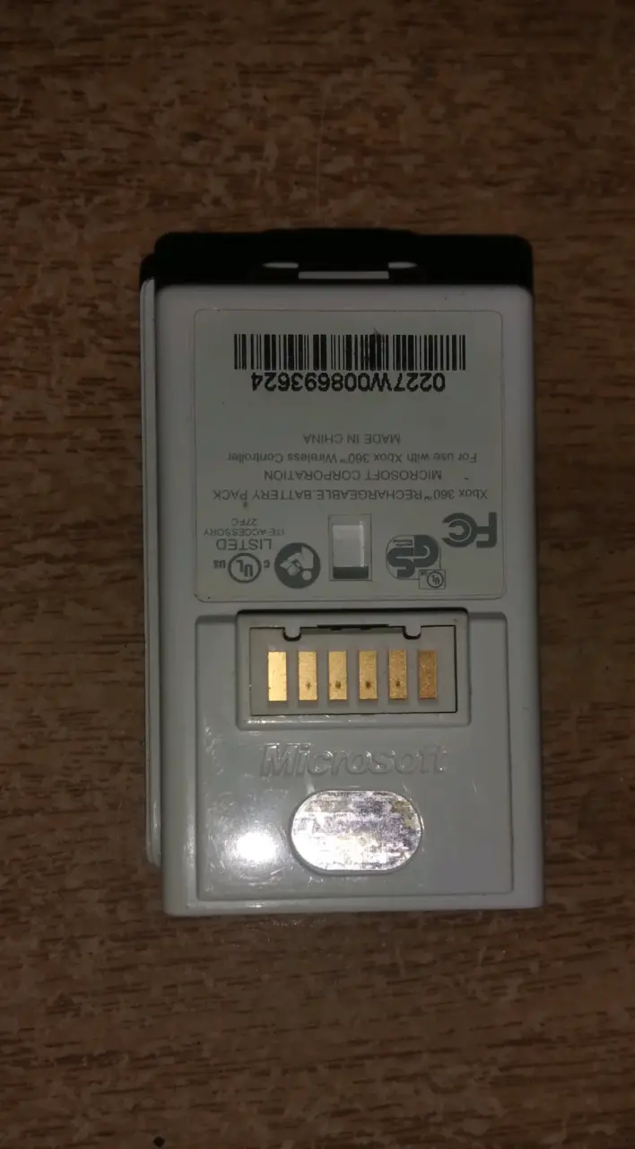 Control Xbox 360 blanco, con bateria recargable - 2