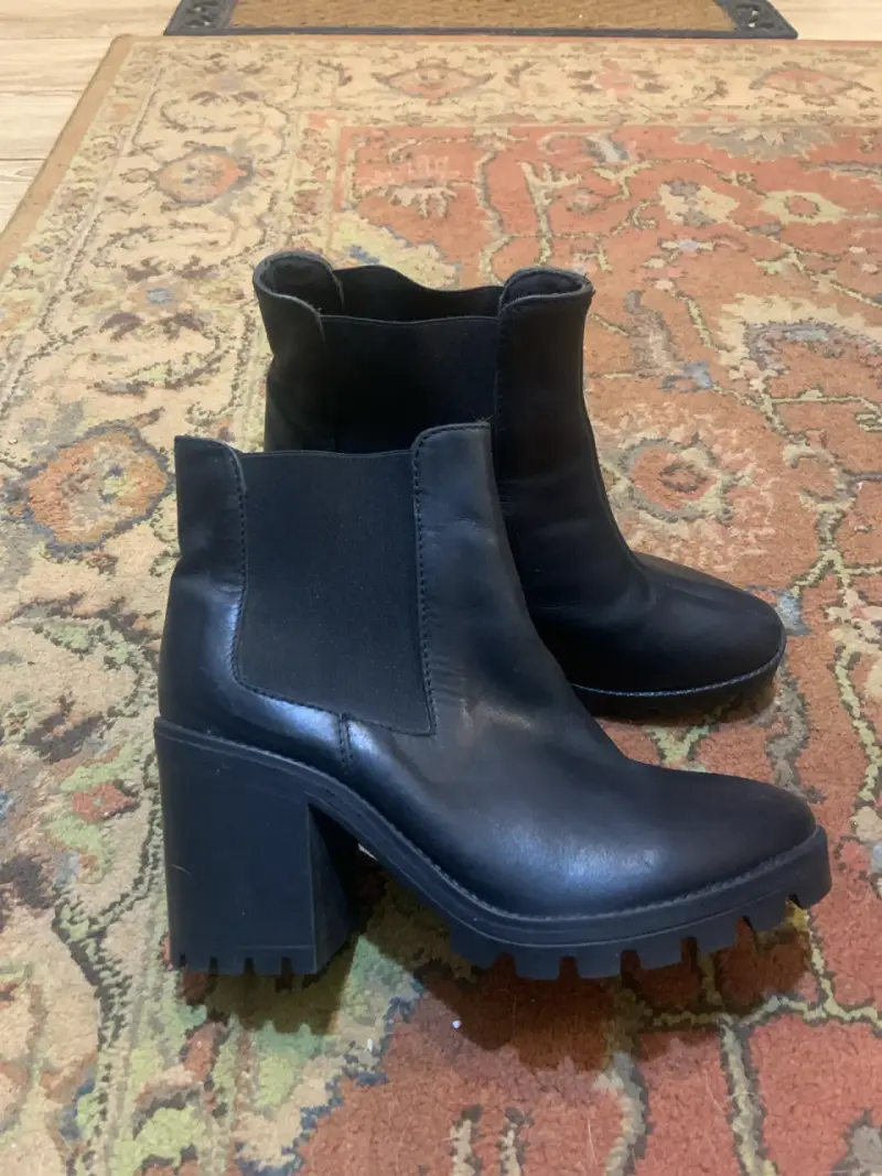 Botines negros de cuero ESPRIT - 4