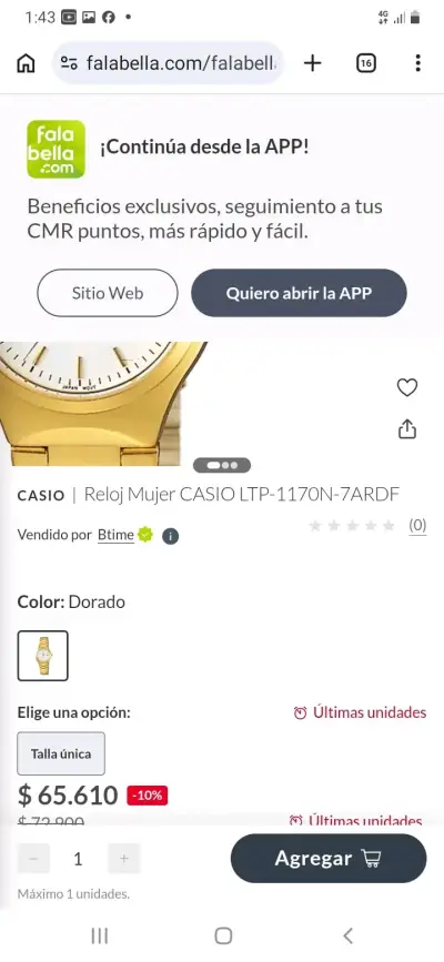 Reloj Casio plateado clásico - miniatura 4