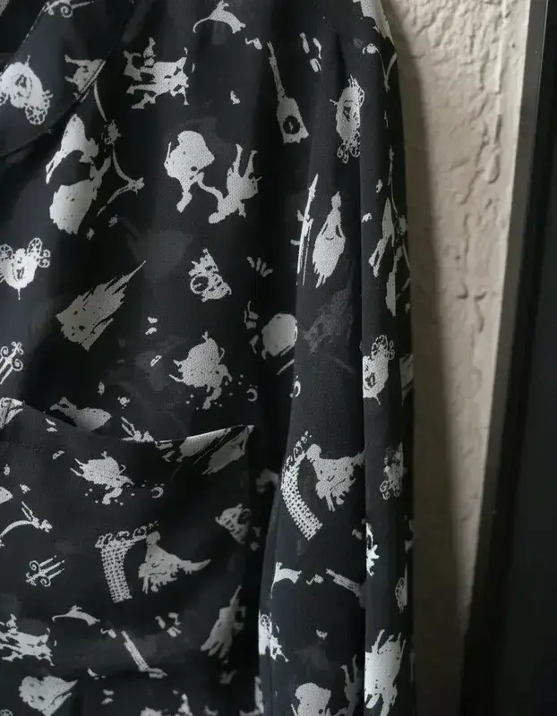 Blusa negra estampada mujer - 5
