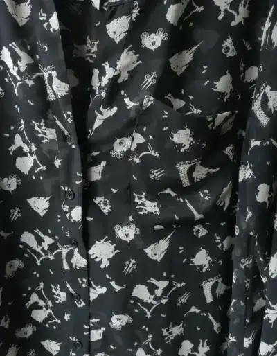Blusa negra estampada mujer - miniatura 6