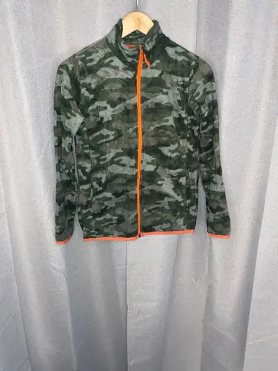 Poleron niño camuflaje con cierre naranja - miniatura 1