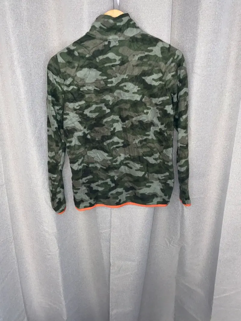 Poleron niño camuflaje con cierre naranja - 2