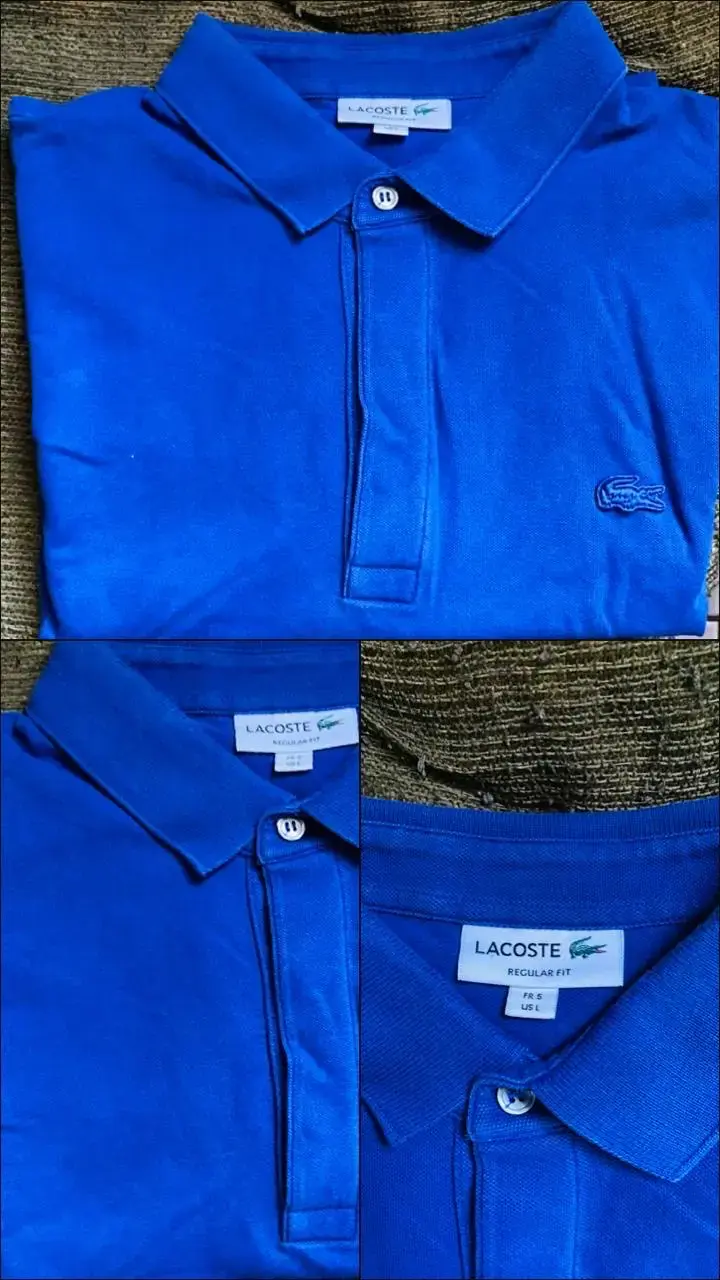 Polo Lacoste azul regular fit