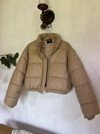 Chaqueta acolchada beige Zara - miniatura 1