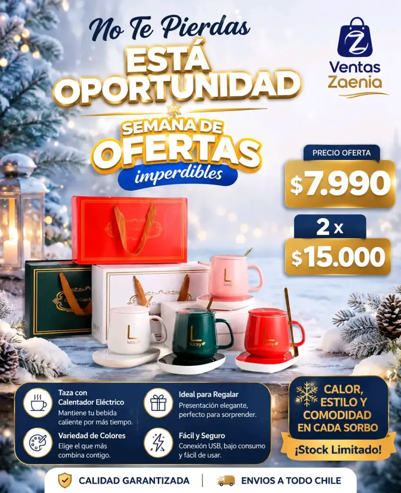 Taza con Calentador Eléctrico