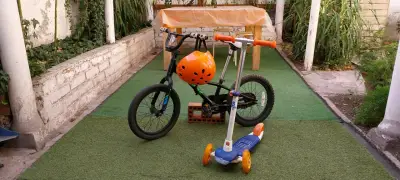 Bicicleta aro 16 casco, Oxelo scooter,Bloks - miniatura 1